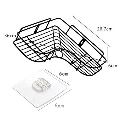 Self-adhesive Kitchen-bathroom Corner Shelf Organiser Storage Rack