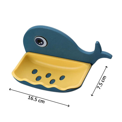 Fish Shape Double Layer Adhesive Waterproof Wall Mounted Soap Bar Holder Stand Rack For Bathroom Shower Wall Kitchen