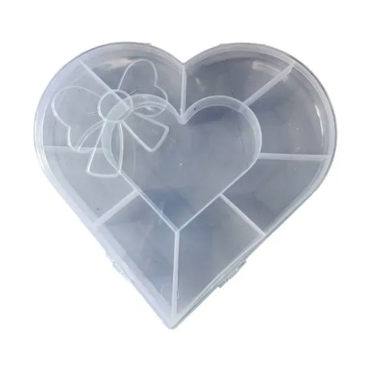 Heart-shaped Plastic Bead Storage Organizer Box (1 Pc)