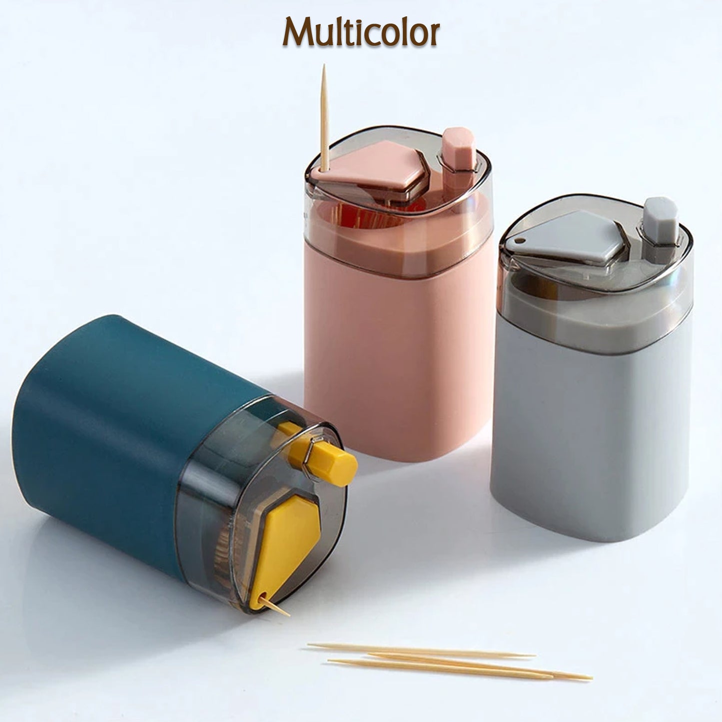 Toothpick Holder Dispenser Pop-up Automatic Toothpick Dispenser For Kitchen Restaurant Thickening Toothpicks Container Pocket Novelty Safe Container Toothpick Storage Box.