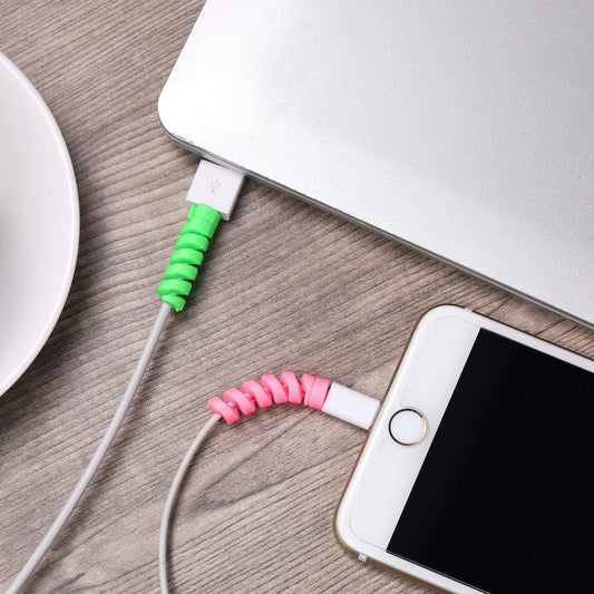 Spiral Charger Spring Cable Protector Data Cable Saver (4 pc)
