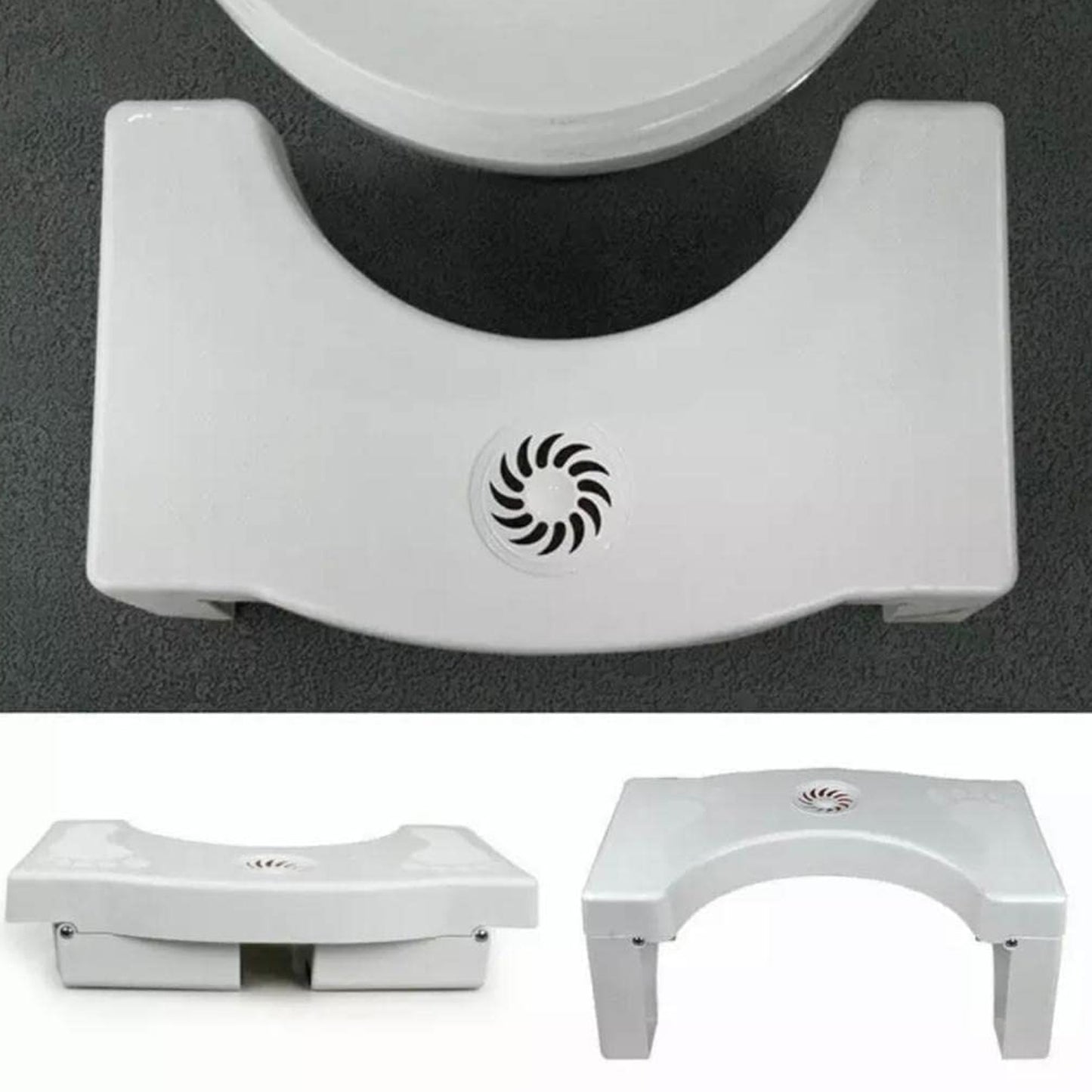 a Plastic Non-slip Folding Toilet Squat Stool - White Color