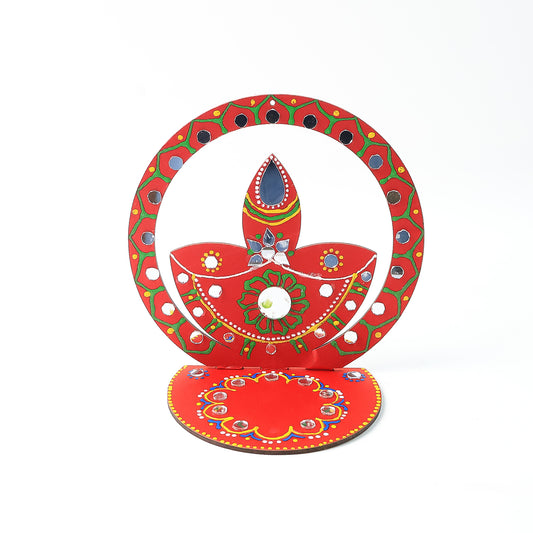 Handcrafted Wooden Decorative Diya Stand (1 Pc)