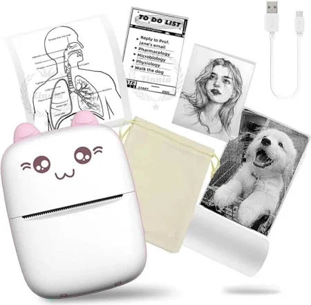 Pocket Mini Bluetooth Thermal Printer – Wireless, Fast Output, Android/iOS Compatible