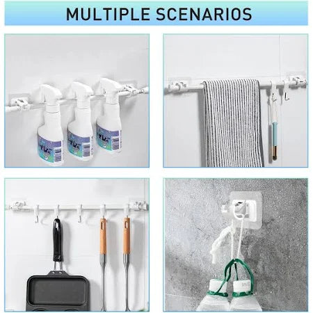 Curtain Rod Holder Self Adhesive Hooks (2 Pcs Set)