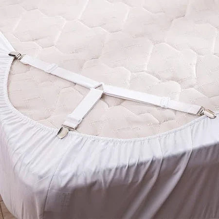 Adjustable Triangle Elastic Suspenders Gripper Holder Straps Clip For Bed Sheets (4 Pc)