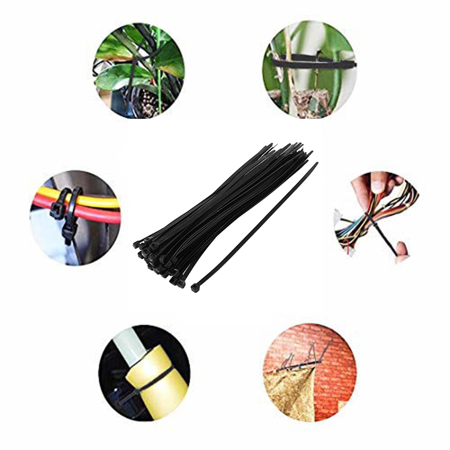 3x100mm Nylon Self Locking Cable Ties Heavy Duty Strong Zip Wire Tie. Pack Of 100pc