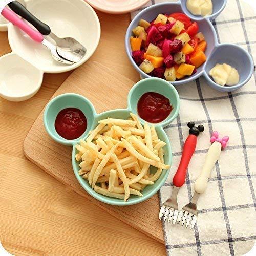 Mickey Shaped Kidssnack Serving Sectioned Plate