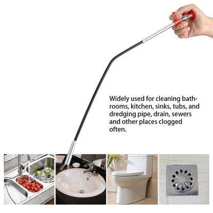 Metal Wire Brush Hand Kitchen Sink Cleaning Hook Sewer Dredging Device (155 Cm)
