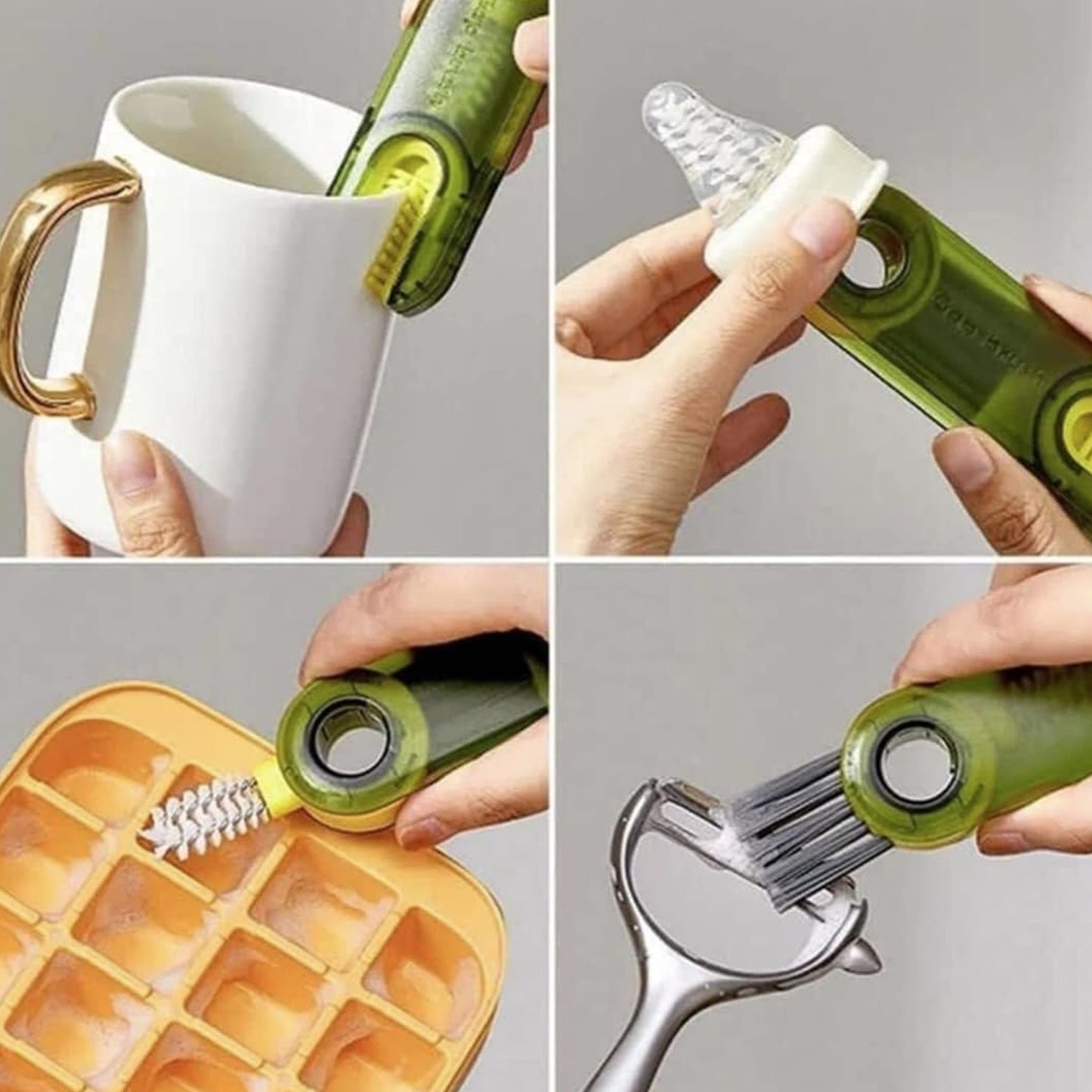 3 in 1 Multifunctional Cleaning Brush Bottle Cleaning Brush Cup Cleaner Brush For Bottle Cup Cover Lid Home Kitchen Cleaning Tool (1 Pc)