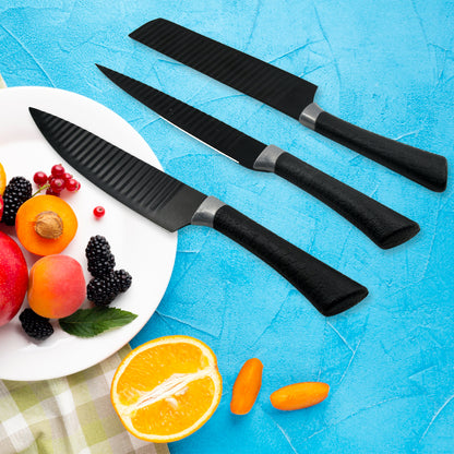 6-Piece Professional Stainless Steel Knife Set with Peeler & Scissors
