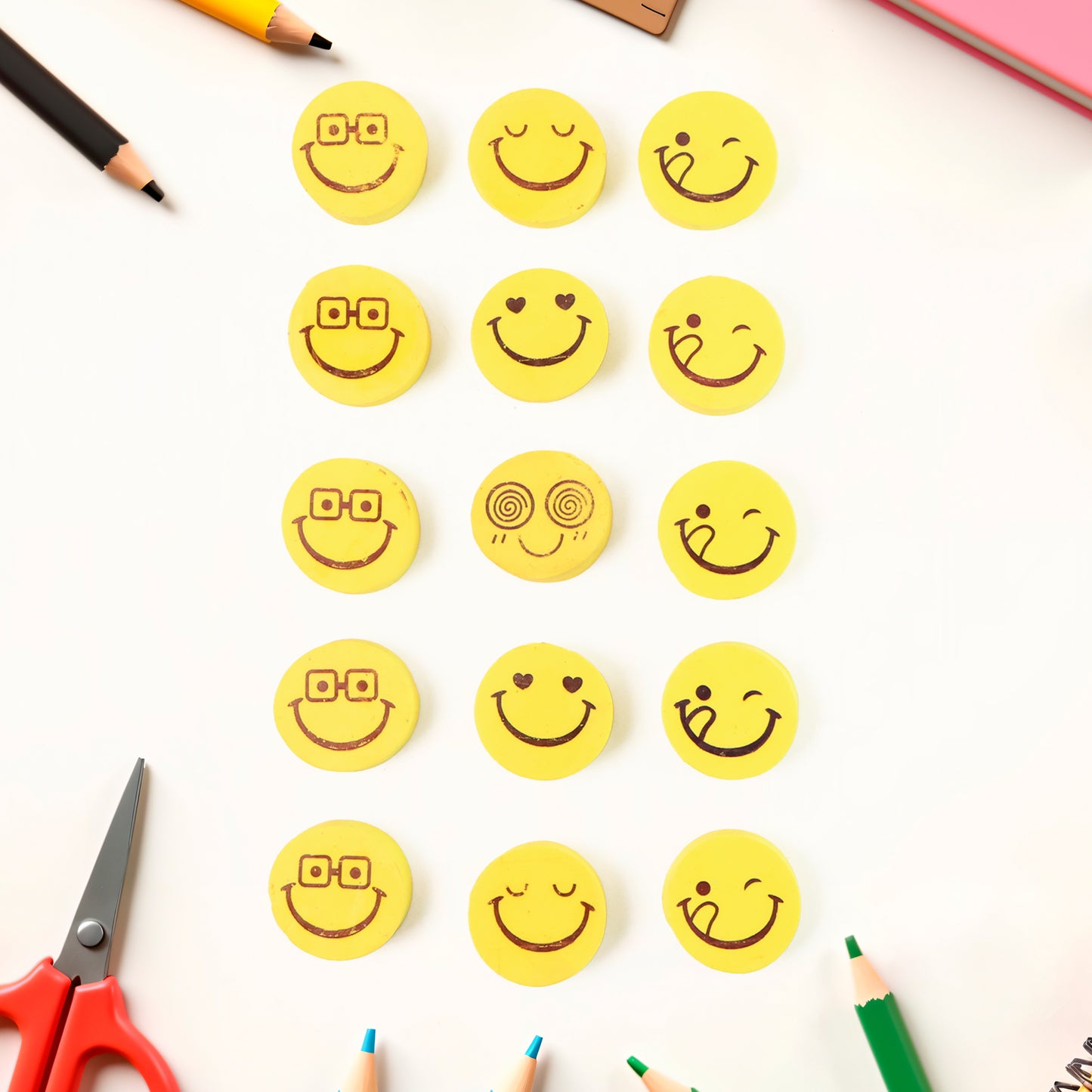 Cartoon Design Eraser (15 Pc  Mix Design)