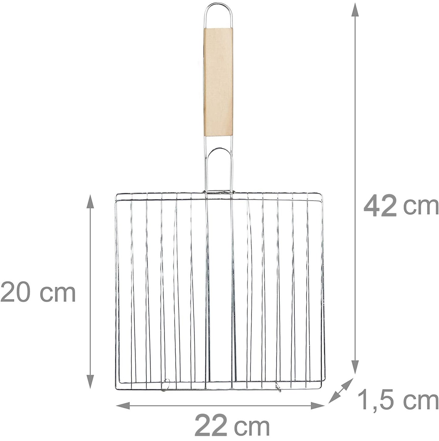 Kitchen Square Roaster Papad Grill Barbecue Grill With Wooden Handle